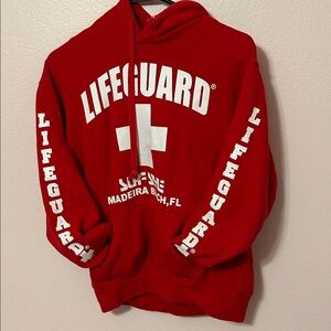Surf Style Red Lifeguard Hoodie